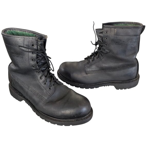 Vintage Waterproof/Insulated Black Leather Men\'s Steel Toe Combat Boot Size 10.5 main image 9